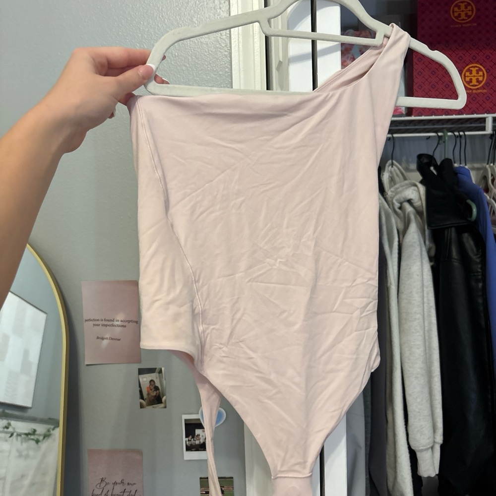 Lululemon Athletica Light Pink One-Shoulder Bodysuit
